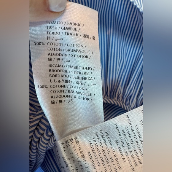 ALEXANDER MCQUEEN Blue & White Striped Shirt Dress | SZ: M - Picture 4 of 9